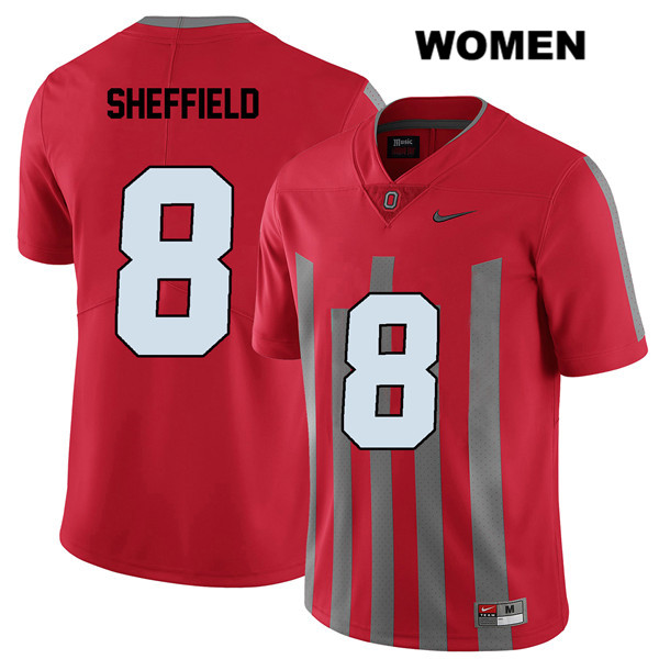Ohio State Buckeyes Women's Kendall Sheffield #8 Red Authentic Nike Elite College NCAA Stitched Football Jersey TC19I10IX